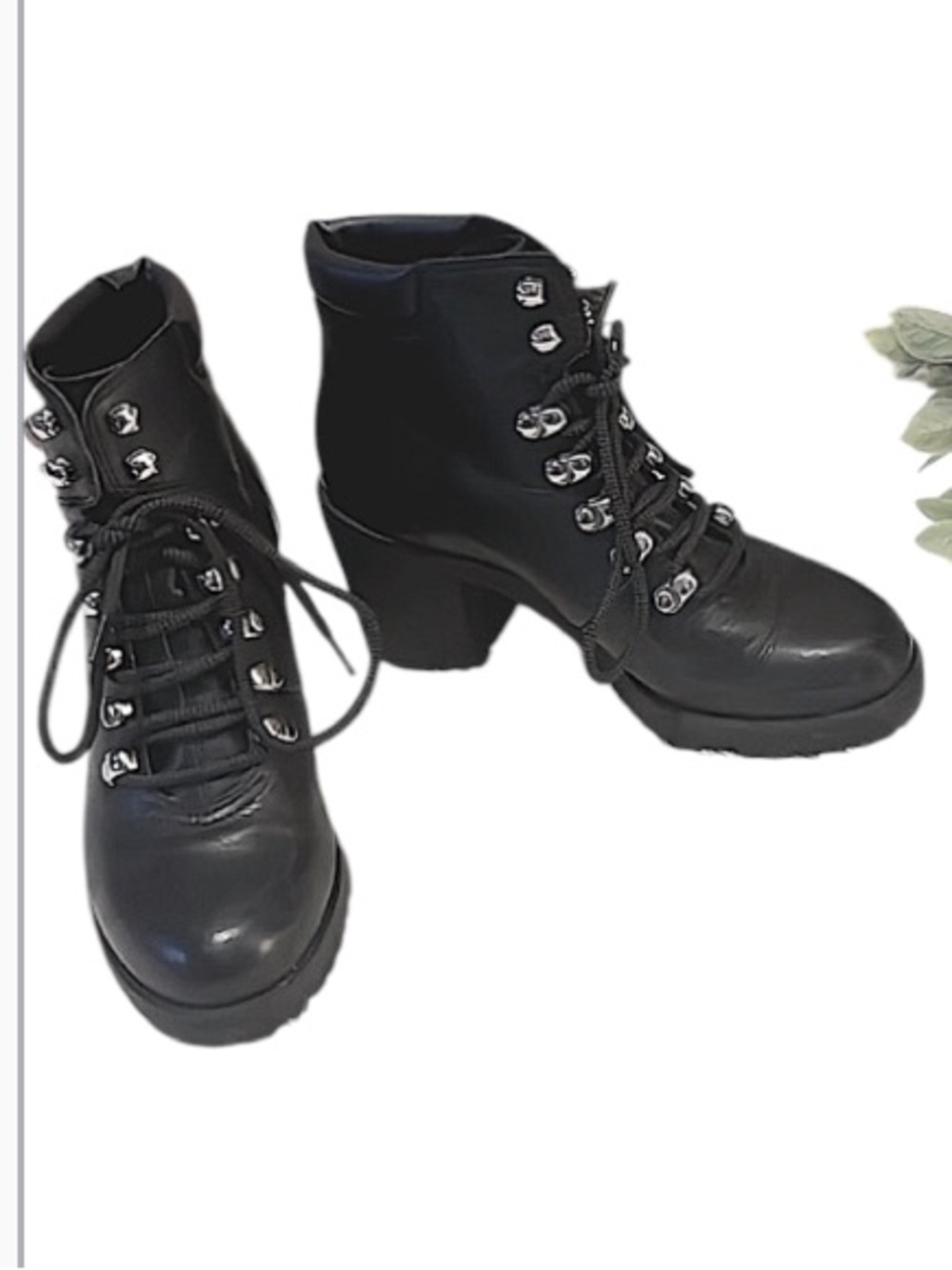Vagabond Women’s Black Leather Platform Block Heel Lace Up Ankle Boots 36 US 5.5